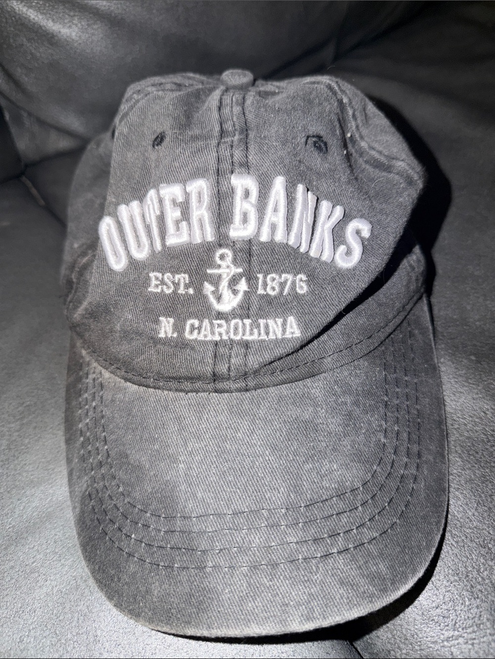 Outer Banks Black Baseball Cap - N. Carolina Embroidered